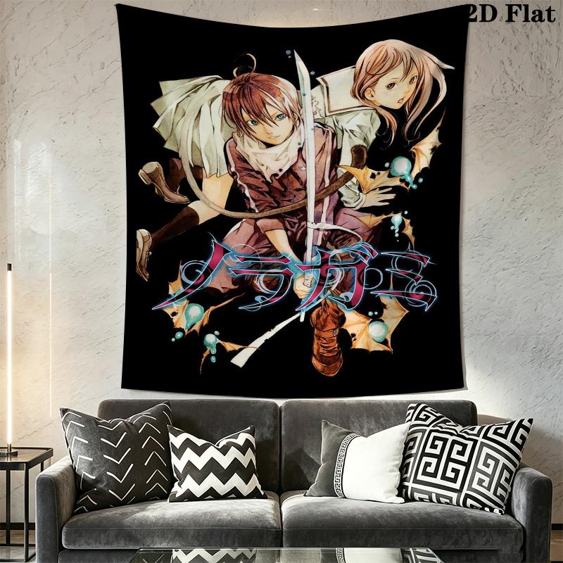 Noragami Stray God Wall Tapestry Aesthetic Wall Hanging Printed Fabric Blanket Decorative Tapestries for Bedroom Living Room Home Decor
