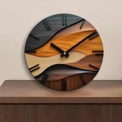 Reloj de Pared de Madera Decorativo Adorno Silencioso para Habitación Interior Regalo de Inauguración de Casa Hogar