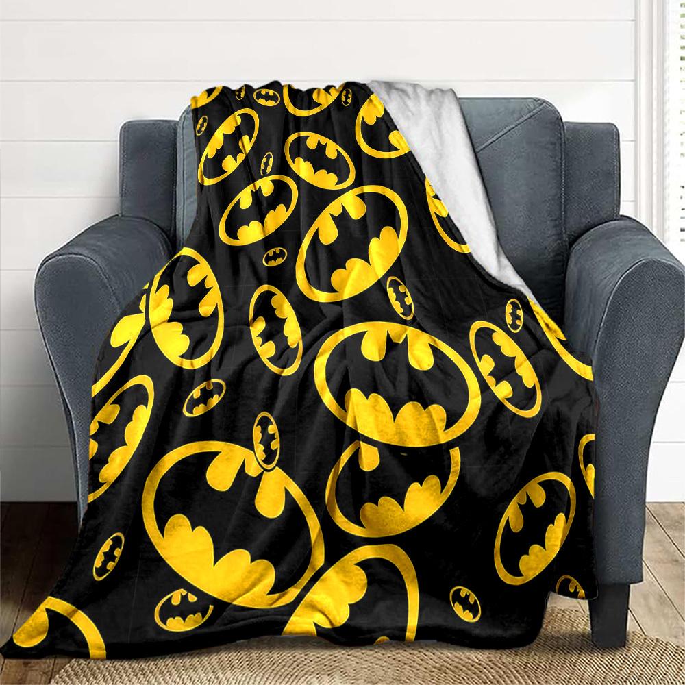 1pc Batman Flannel Throw Blanket - HD Printed Lightweight Soft Warm All-Season Blanket for Sofa, Bed, Travel, Camping 107