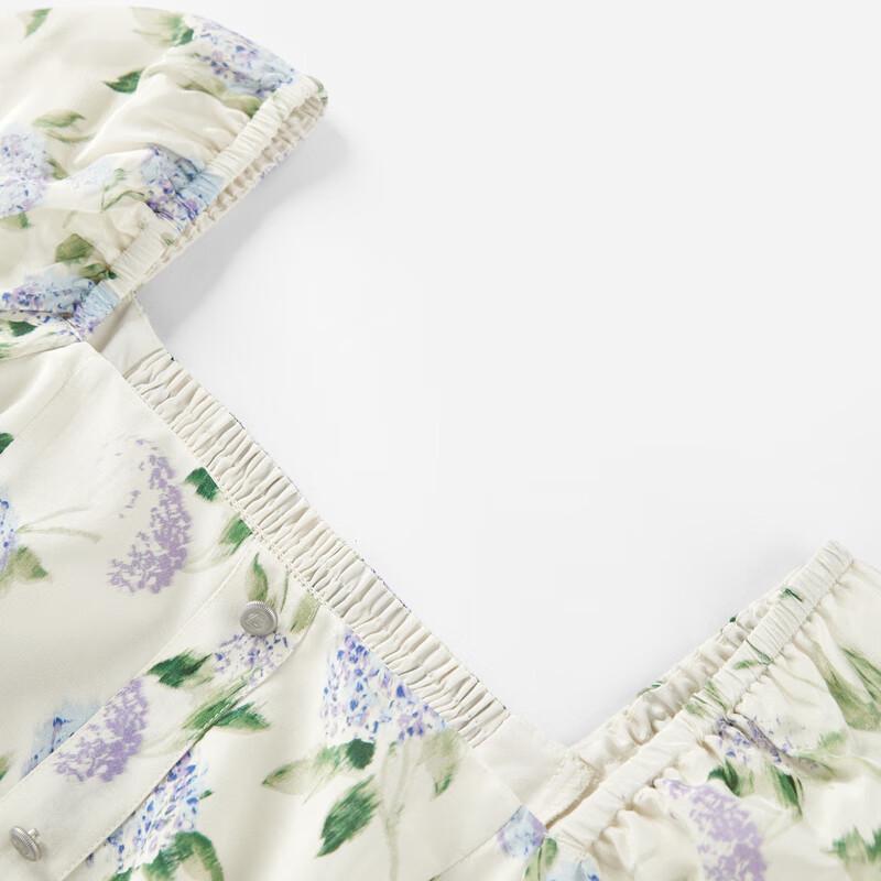 PEACEBIRD Women's Floral Puff Sleeve Mini Dress