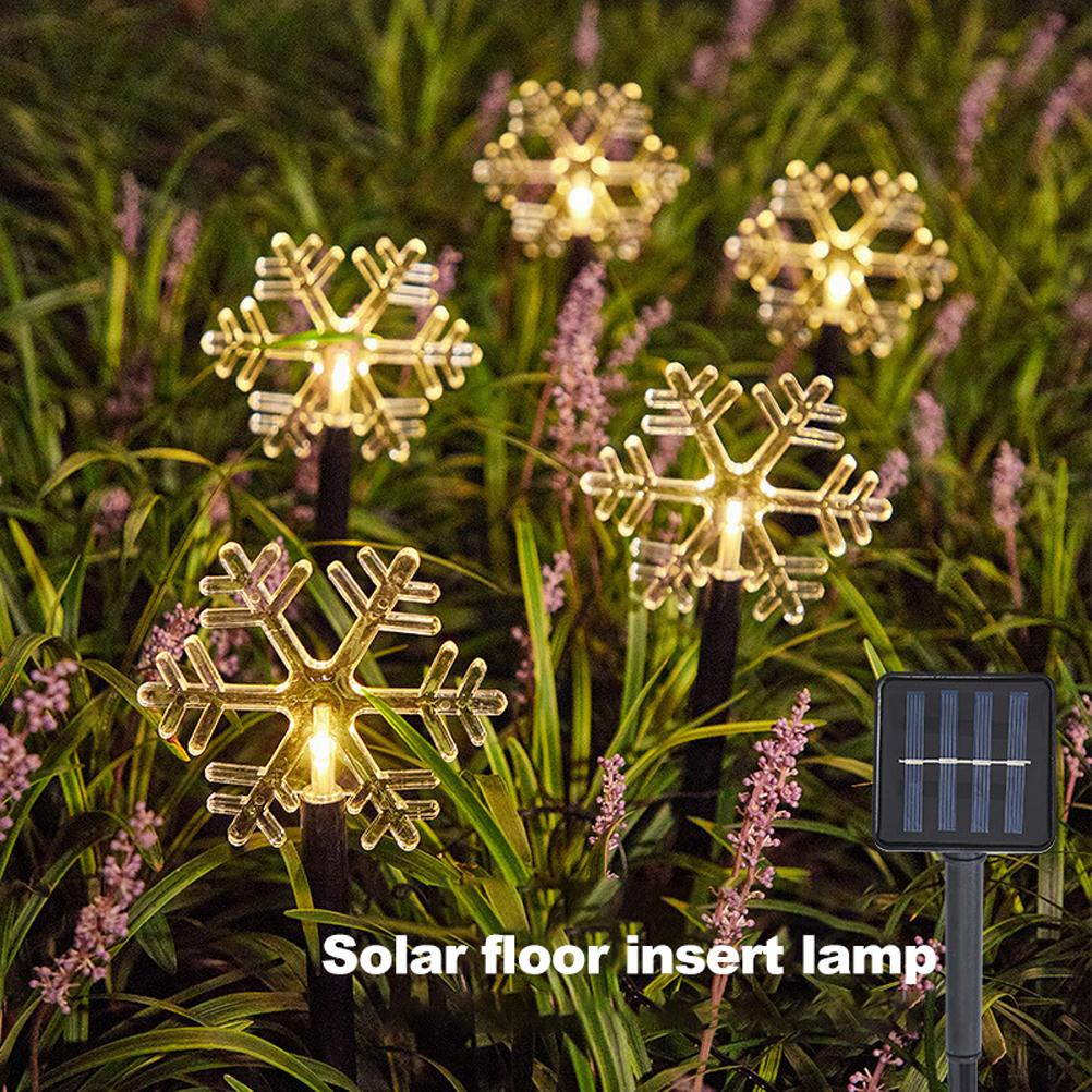 Solar Christmas Star Lights Outdoor Energy Saving Waterproof Solar Powered Stake Lights Decorations for Home Pathway