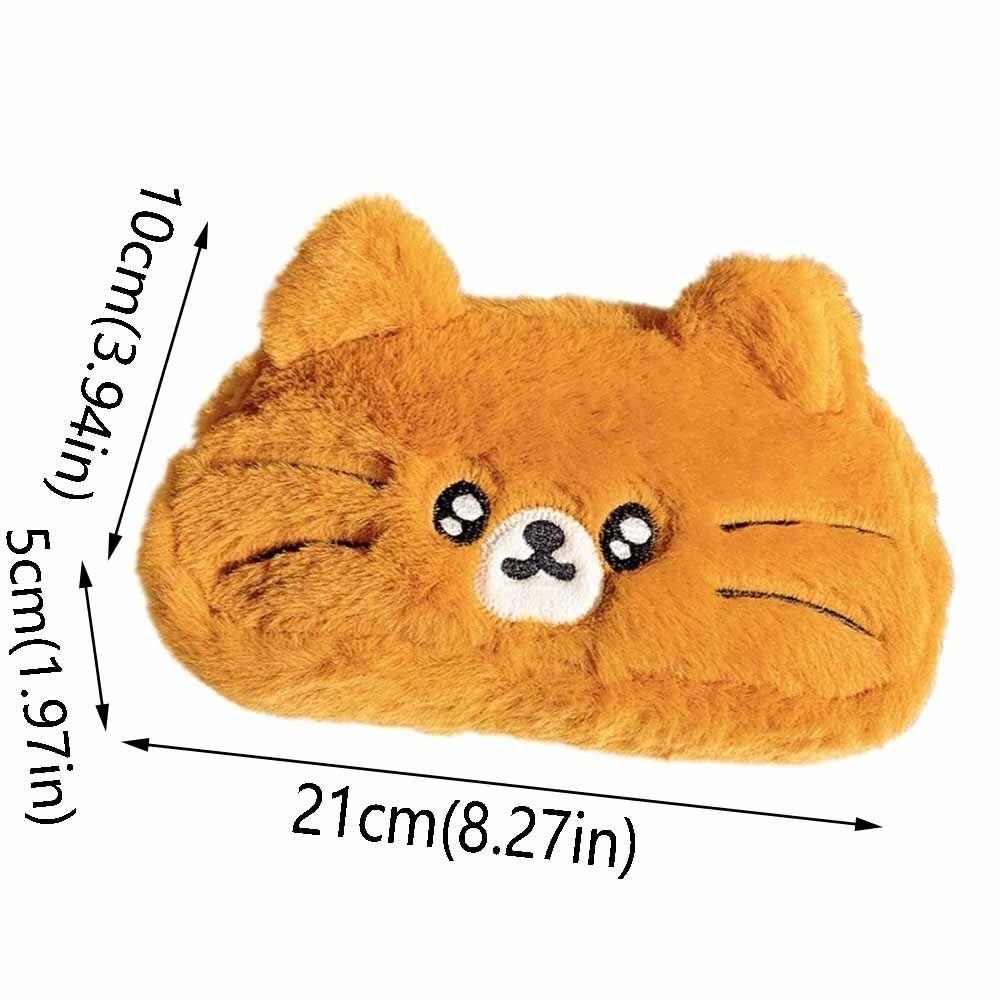 Funny Cat Plush Cat Pencil Case Kawaii Stationery Storage Bag Trendy Cat Pencil Pouch  Student Use