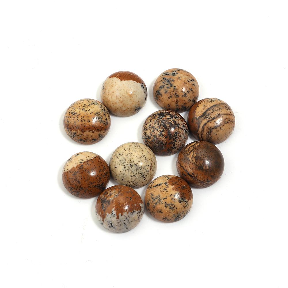 5/10 Stück Naturstein Cabochon 4-25mm Bildstein Runde Flache Rückseite Cabochon Perlen Für Schmuckherstellung DIY Ring Anhänger Zubehör