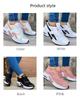 Plus Size Women's Low-Top Mid-Heel Mesh Casual Sneakers with Round Toe and Lace-Up Design - European and American Style