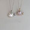 Ocean World Clownfish & Pearl Necklace - Kissing Goldfish Pendant On Colorfast Collarbone Chain