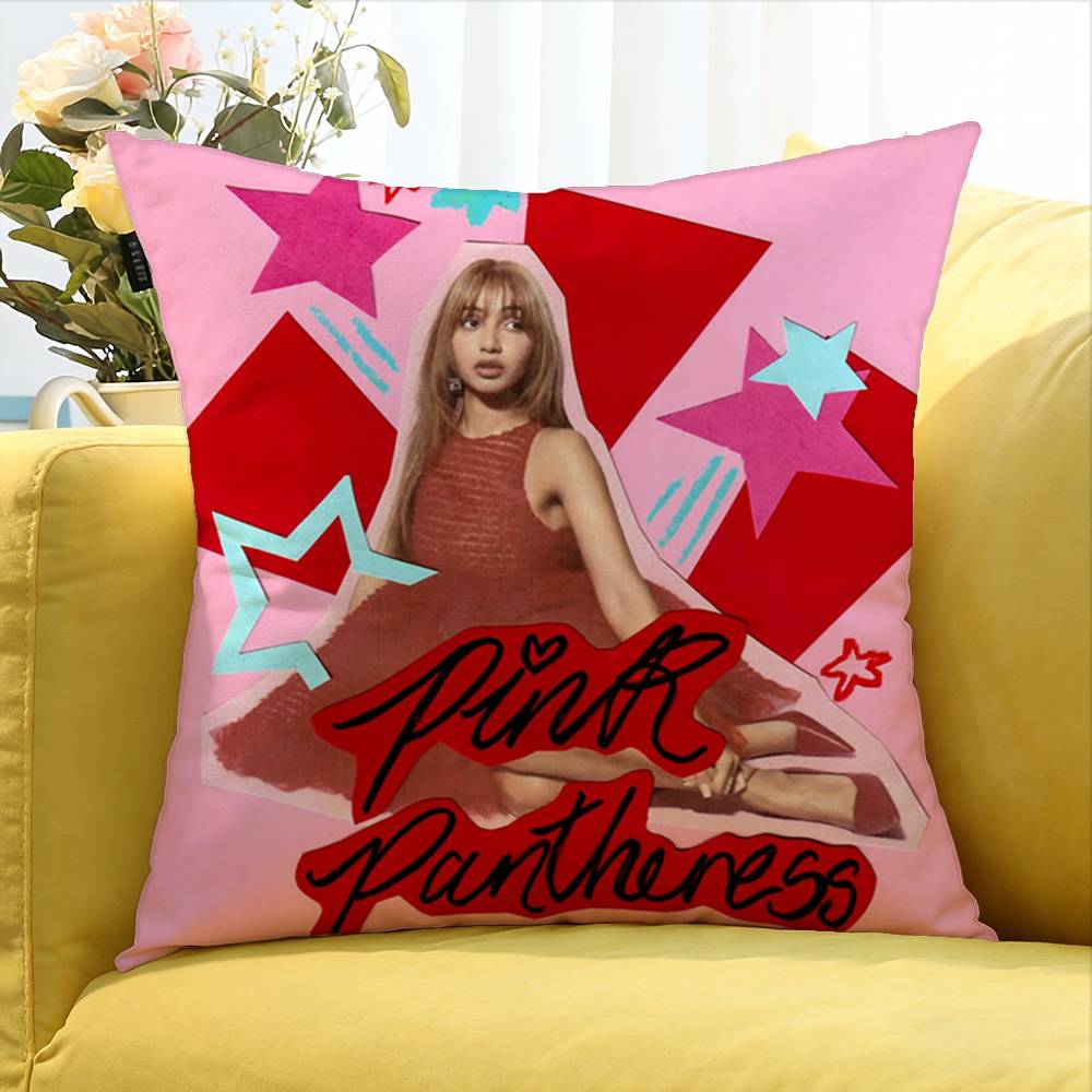Singer Pink P-Pantheress Album Various Sizes Square Pillow Case For Car Home Bedchamber Decor