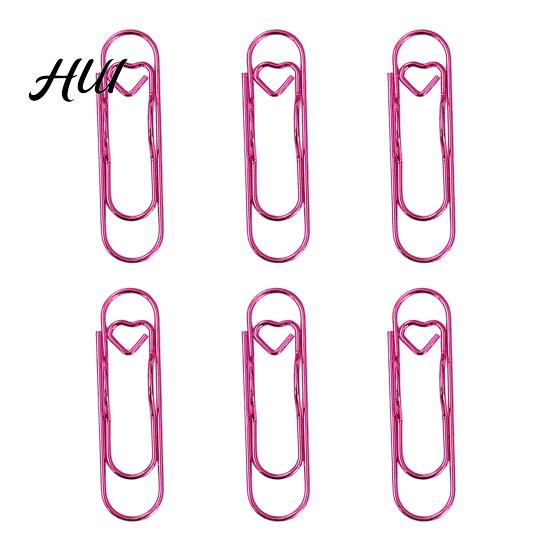 Notebook Pen Holders 6Pcs Metal Heart Clips Book Organizers Colored Paperclip Cute Shaped School Supplies Organizer Stainless Steel