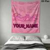 Custom Name Pink Panther Wall Tapestry Aesthetic Wall Hanging Printed Fabric Blanket Decorative Tapestries for Bedroom Living Room Home Decor