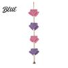 Layered Color Tapestry Knotted Rope Wall Hanging with Bell Braided Triangles Geometric Tapestry Wooden Beads