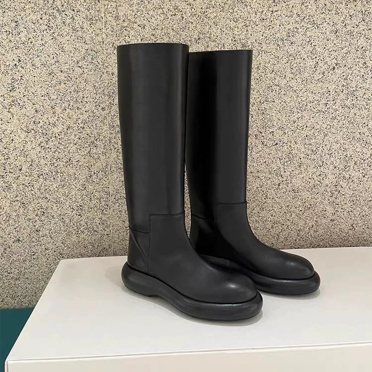 Straight Knight Boots Women's New Autumn and Winter 2025 Thick-soled Round Head Thin Boots But Knee Long Boots High Boots
