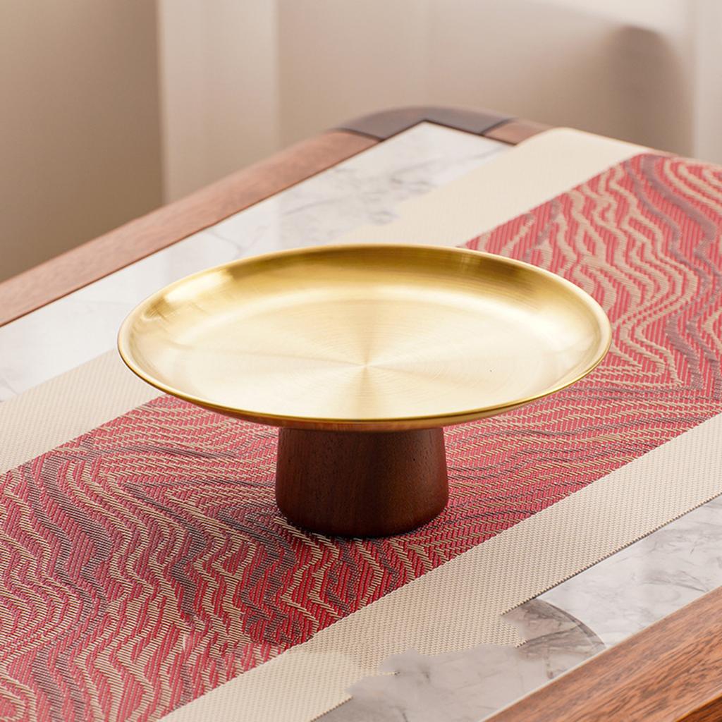 Portable Stainless Steel Tray for Dessert and Snacks Metal High Footed Fruit Display Plate Elegant Appetizer Platter