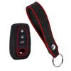 2 PC Silicone For Toyota Corolla Hatchback Cross Yaris Cross Prius Hilux Land Cruiser LC200 LC250 LC300 Car Key Case Cover Chain