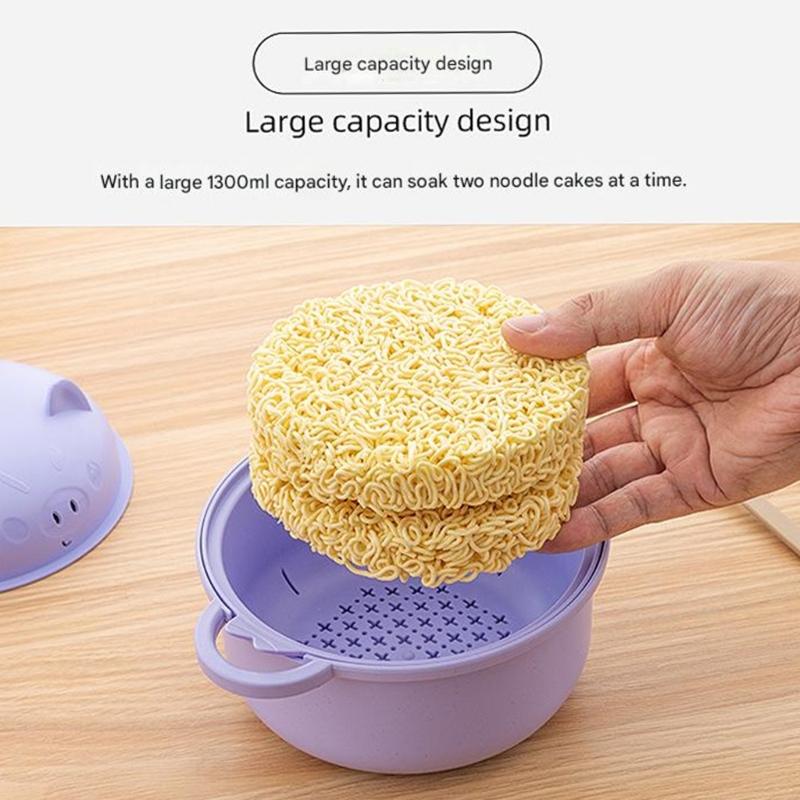 Multifunctional Strainer Bowl Set Microwave Safe Includes Lid Handle Utensils For Easy Cooking And Serving Large Capacity