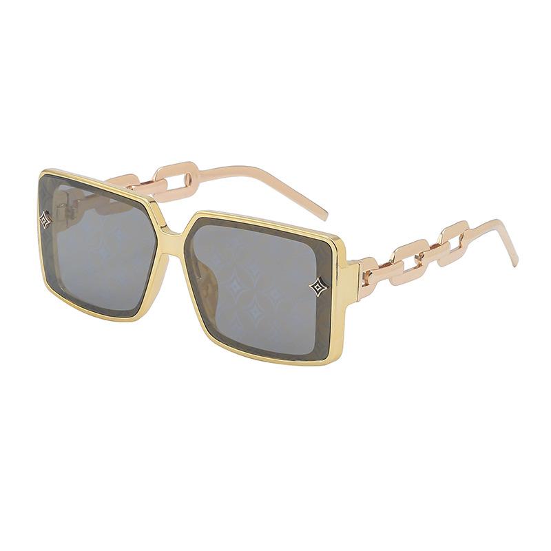 Box Sunglasses Women'S Trendy Metal Chain Glasses Legs Sunglasses Men'S Trendy Glasses