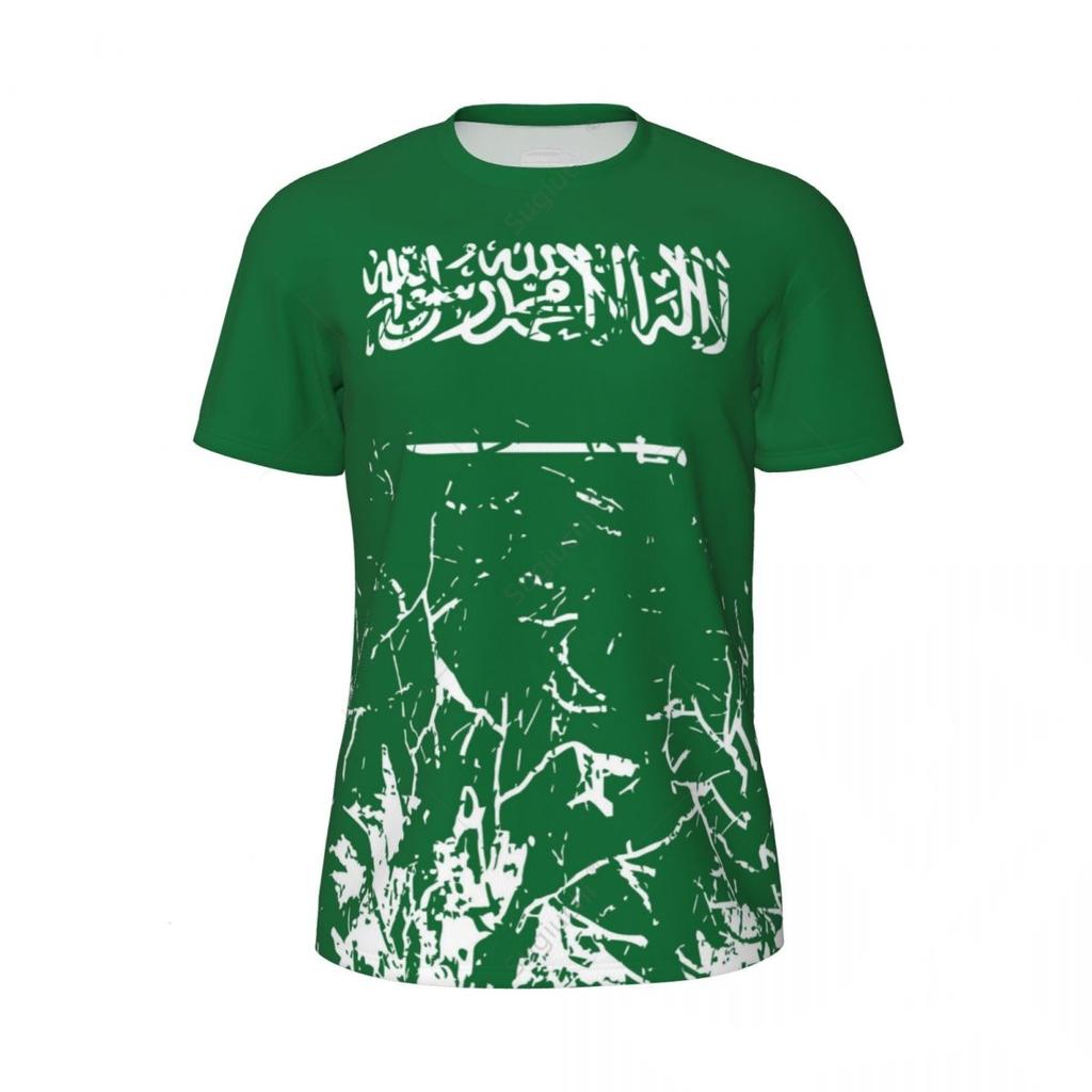 New T Shirt Saudi Arabia Flag Football T-shirts 3D Printed Running Bike Sports Casual Tops Summer Clothes