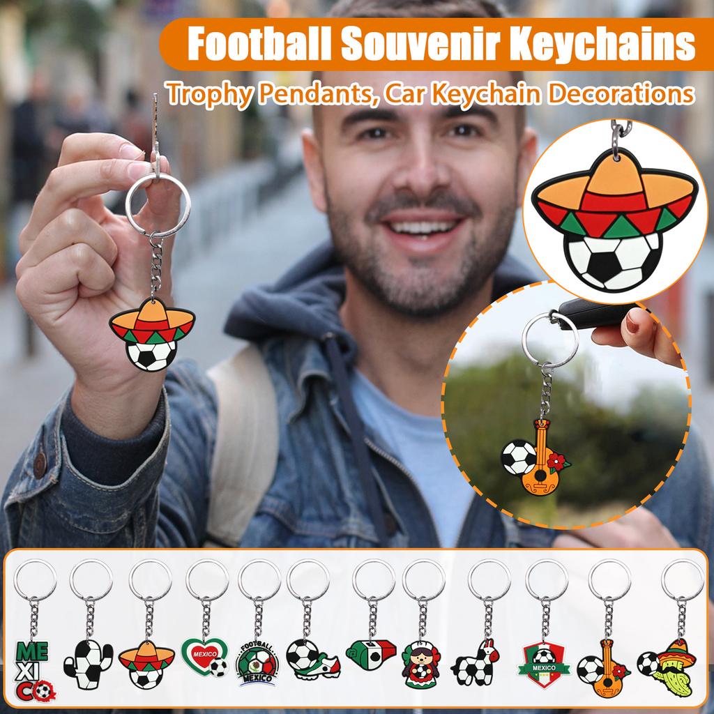 Football Souvenir Keychains,Trophy Pendants, Car Keychain Decorations