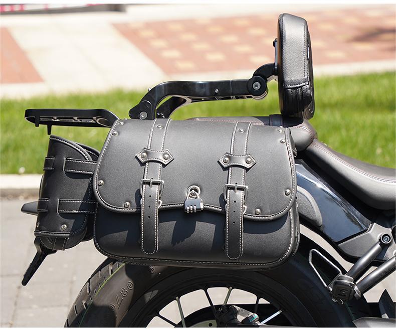 CFMOTO 450clc Upgrade: Anti-Fall Bumper, Retro Side Bag, Helmet Bag, Foldable Backrest, Luggage Rack
