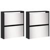 Shoe Cabinet with Mirror 4 Flip Down Compartments Black 63 X 17 X 134 Cm