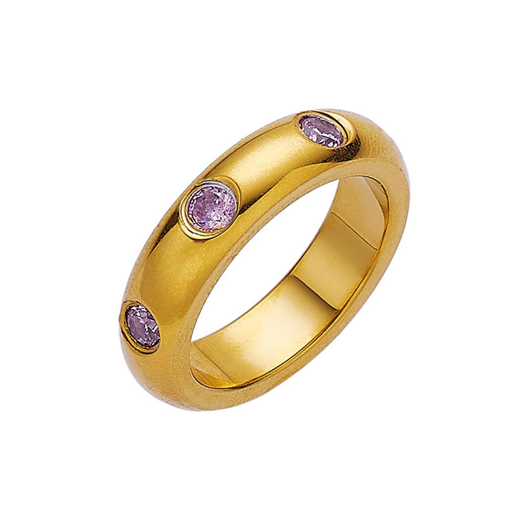 Ringe im Ins-Stil, modische und trendige Zirkoniumringe in Weiß/Grün/Rosa