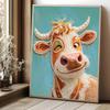 Stretched Frame Pearl Art Kit Winking Cow Pattern DIY Sparkling Bead Canvas Relaxing Hobby Gift for Craft Lovers Creative Projects
