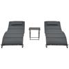 VidaXL Ensemble de chaises longues pliables 3 pcs Résine tressée Gris