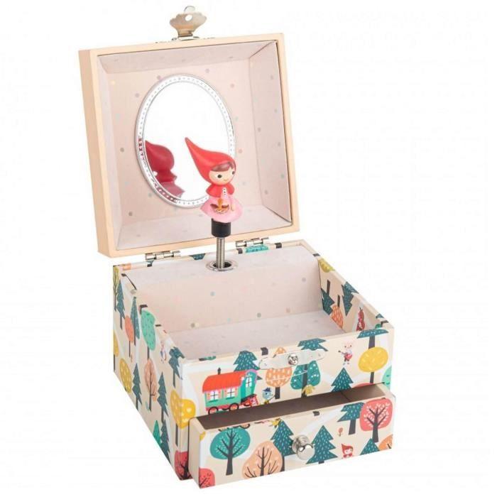 Boite à musique cube - trousselier - petit chaperon rouge - marron - bébé - 3 mois