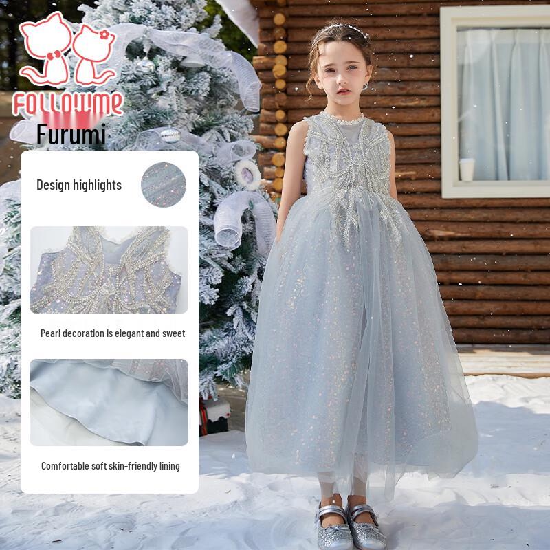 Fulomi Girls Elegant Princess Performance Dress 120