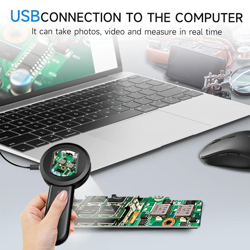 Handheld Digital Microscope With 2Inch LCD Screen Adjustable LED Lights For Coin Inspection Jewelry Analysis