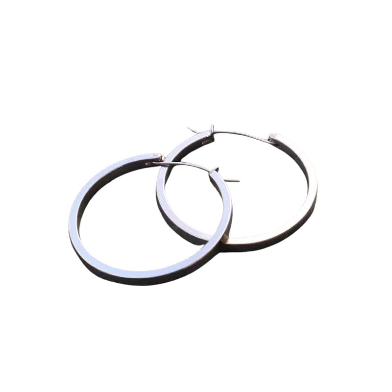 

[AJIRO ACCESSORY]P292 (Silver) hoop stainless gold Large swing earrings gift present simple office st0454-a