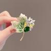 Luxury Rhinestone Maple Leaf Brooch for Women - Autumn/Winter Exquisite Pin for Suits and Collars