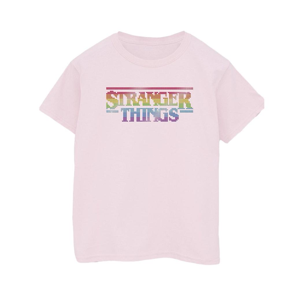 Netflix Mens Stranger Things Rainbow Dot Logo T-Shirt