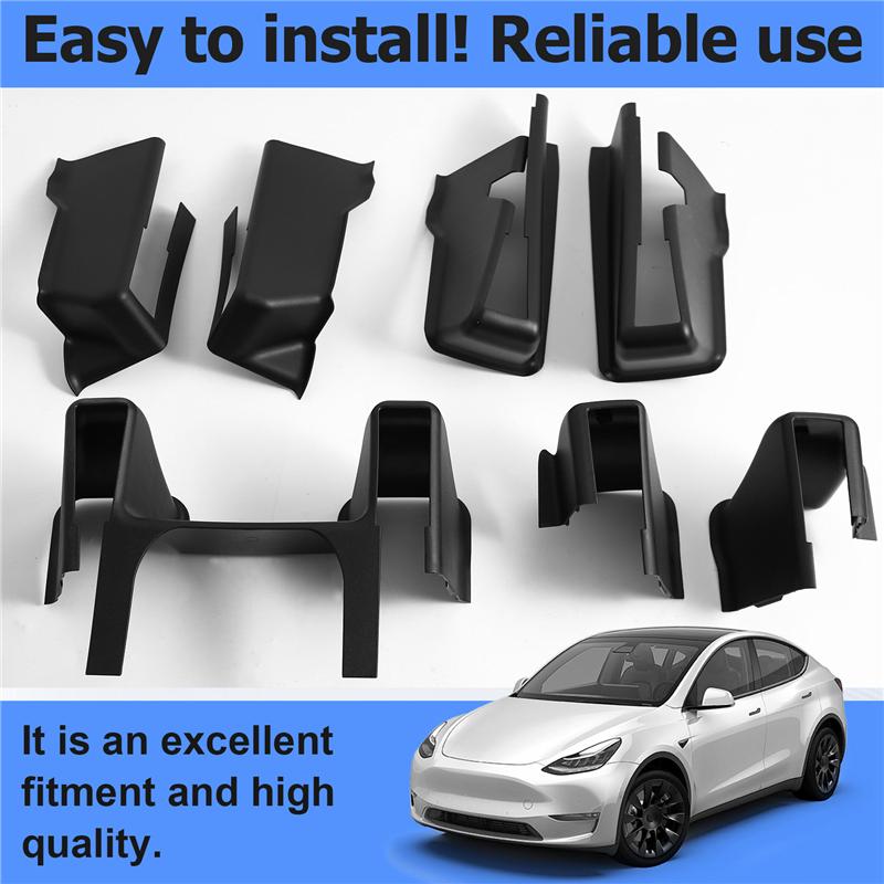 ABLZ-For Tesla Model Y 21-24 Under Seat Corner Guard Front Rear Seat Slide Rails Protector Cover Anti-Kick Decor Protection