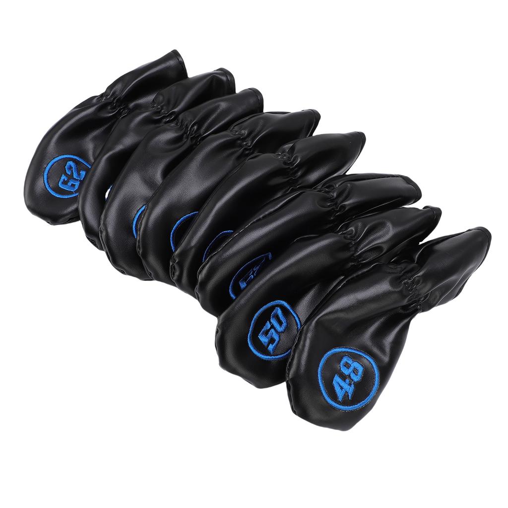 8 Stück Club Eisen Schlägerhauben Set Weiches PU 48 50 52 54 56 58 60 62 Grad Markierung für Messing Schwarz