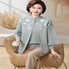Middle-aged and elderly women's clothing autumn and winter sweater cardigan jacket New year mother spring and autumn new knitted two-piece suit