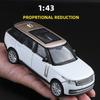 Alloy 1/43 Simulation Land Rover Range Rover SV2022 Off Road Car Model Children Pull Back Boy Car Gift Home Decor Miniature