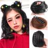 Lady Messy Chignon Donut Roller Bun Synthetic Hair Claw Hair Bun Hairpiece Hair Extensions Wig