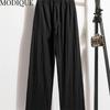MODIQUE Vår Sommer Plus Size Ny Dame Løst Lang Lin Rett Bukser Joggebukser Dame Casual Basics Ankellange bukser med vidde ben