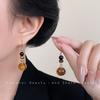 Autumn/Winter Gradient Geometric Tassel Earrings - Retro Artistic Style for Women