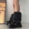 Women Furs Leg Warmer Winter Furry Long Boot Cuffs Fuzzy Shoe Cover Party Costume for Holiday Festival Performances Play