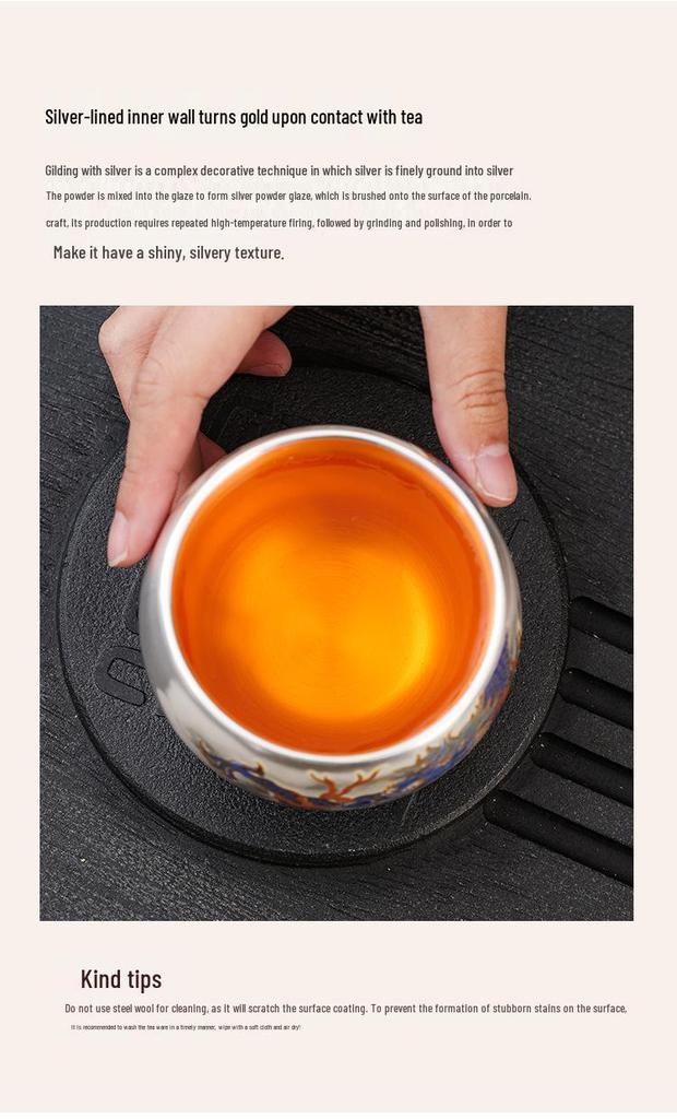 Silver-Plated Master Tea Set: High-End Creative National Tide Style Gift
