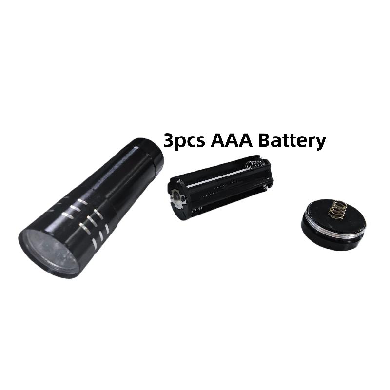 1 Stück 50Lm 395Nm Detektionslampe Mini UV Taschenlampe 9 LED UV Schwarzlicht Outdoor Tragbares Beleuchtungswerkzeug zum Wandern