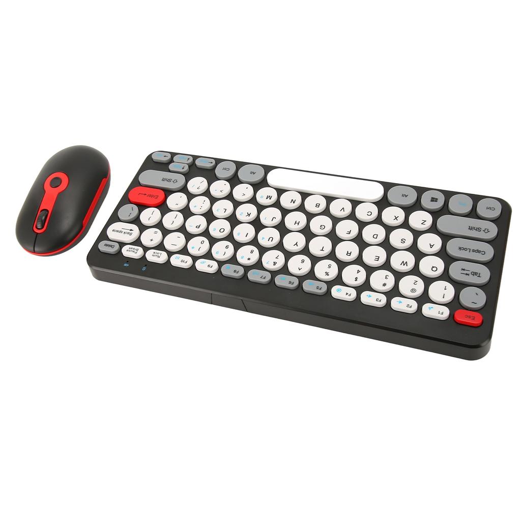 Wireless Keyboard Mouse Set Stylish Slim Round Keycaps Ergonomic 2.4G Keyboard Mouse Combo for Desktop PC Computer