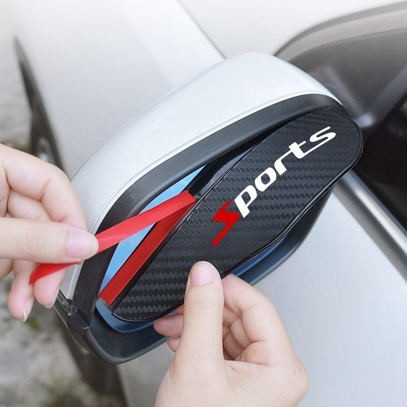 1 Pair Carbon Fiber Rearview Mirror Rain Guards Weatherproof Sun Visors for Enhanced Visibility, Vehicles Mirror Accessory