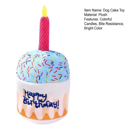Dog Cake Toy Colorful Candles Bite Resistant Creative Funny Dog Gift Soft