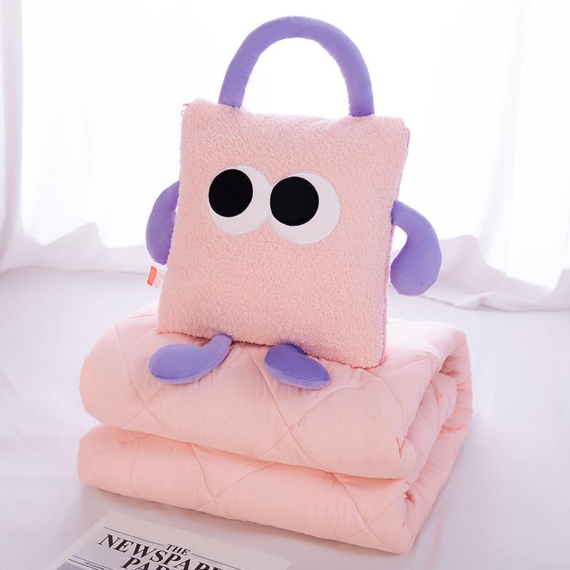 Cartoon Plush Toy Pillow Blanket Combo For Sofa Bed Office Nap Gift Doll Adults