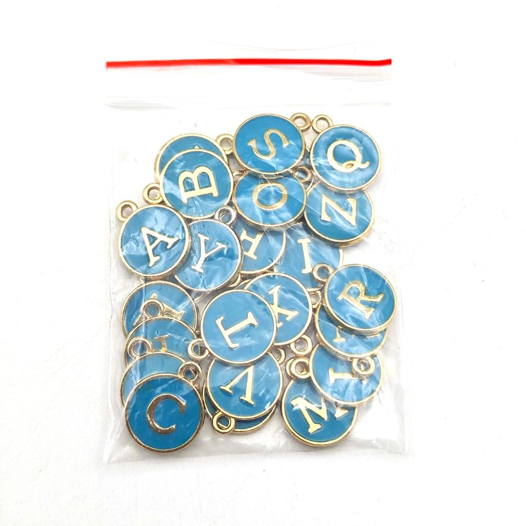26-Piece A-Z Double-Sided Oil Drop English Letter Pendants for DIY Jewelry & Bracelets