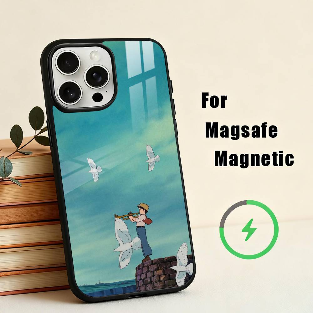 T-The Boy and the Heron Anime Phone Case For iPhone17,16,15,14,13,12,11 Plus,Pro Max Magnetic For Magsafe Wireless Charging