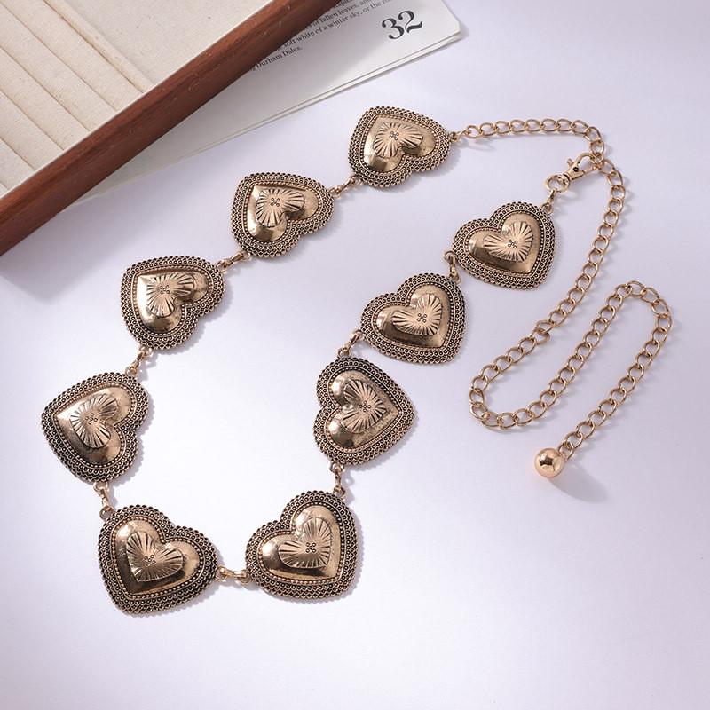 Turquoise Heart Fashion Waist Chain For Women With Metal Material And Design Elegant