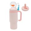 710ml Insulated Mug with Straw Large Capacity Vacuum Tumbler Stainless Steel Water Bottle Whale Fountain Style Thermal Mugs