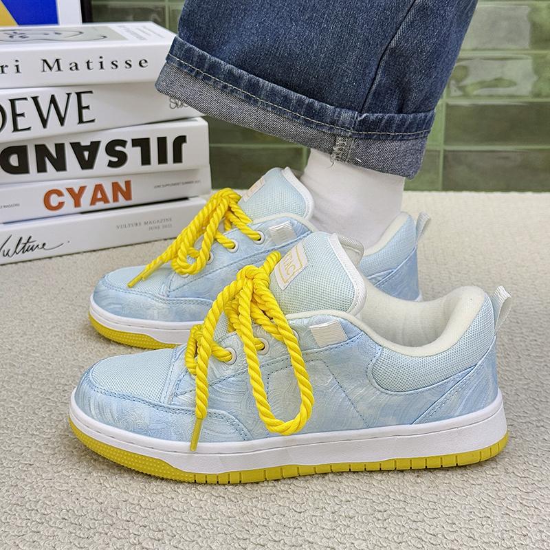 Fashion Skateboarding Platform Sneakers Simple Design Skateboard Casual Outdoor Shoes Comfortable Lace Up Light Sneaker Sports Couple
